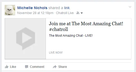 Chatroll Facebook Share Example